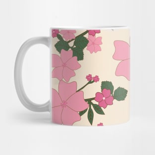 Pink Flowers, Floral Pattern, Pattern Of Flowers Mug